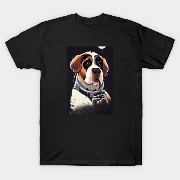 Astronaut St-Bernard portrait T-Shirt by etherElric